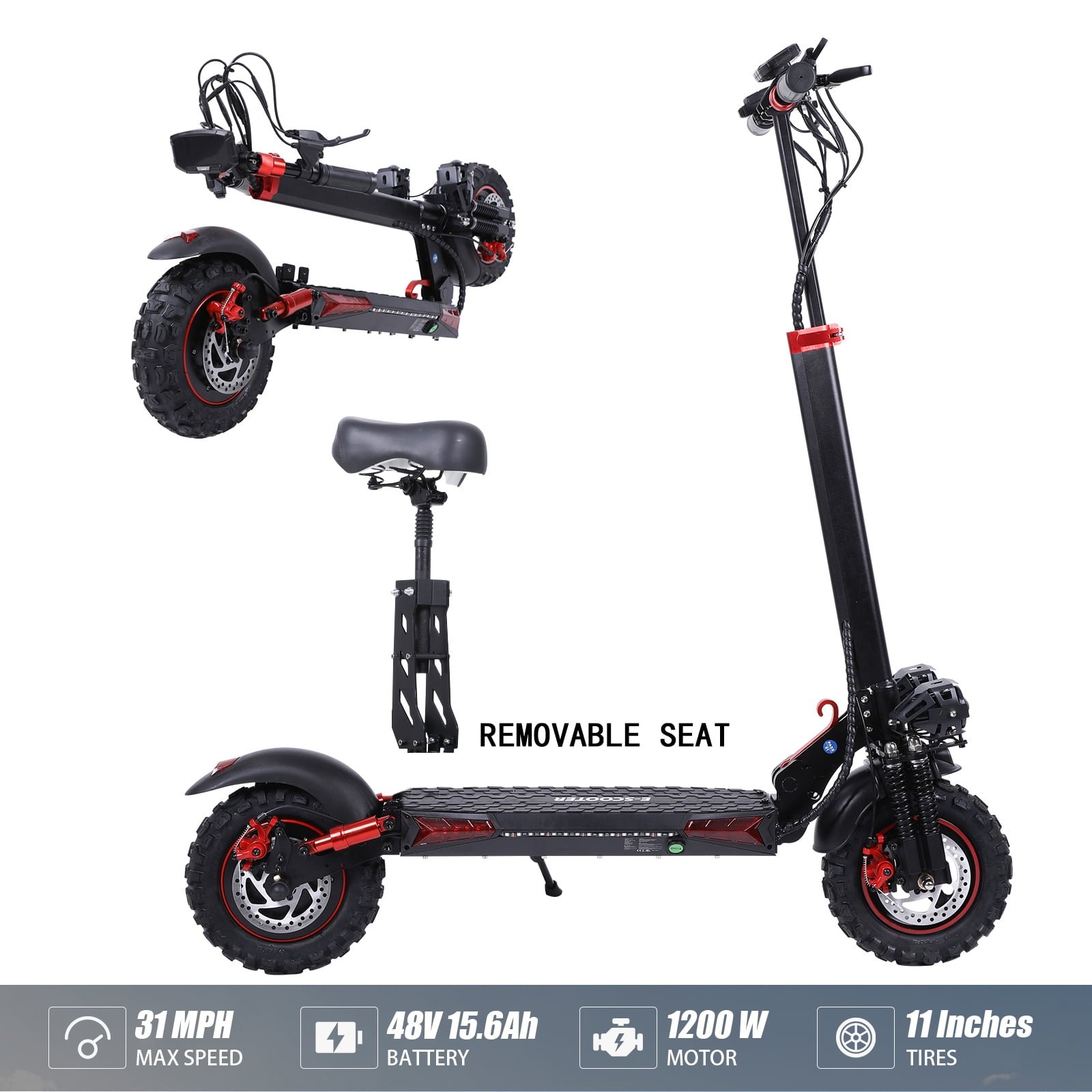 SMATEIGHT 1200W Adult Off-Road Electric Scooter